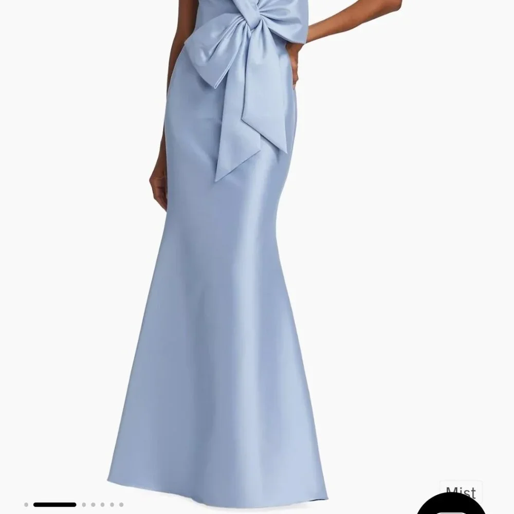 Badgley Mischka Strapless Blue Dress - Picture 3 of 11